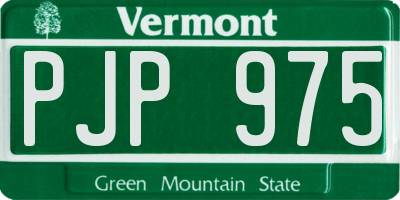 VT license plate PJP975