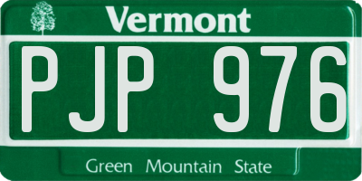 VT license plate PJP976