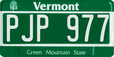VT license plate PJP977