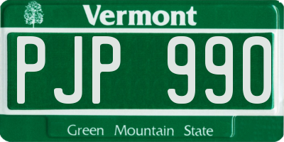 VT license plate PJP990