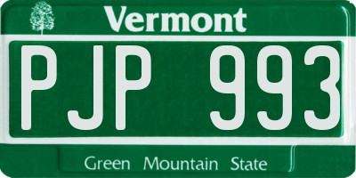VT license plate PJP993