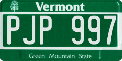 VT license plate PJP997