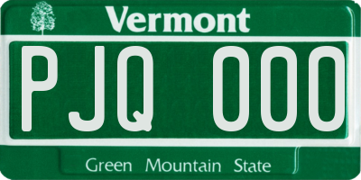 VT license plate PJQ000