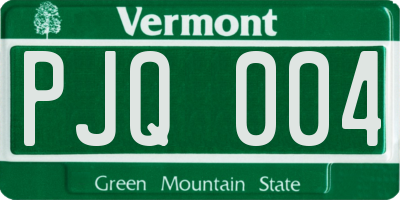 VT license plate PJQ004