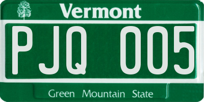VT license plate PJQ005