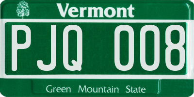 VT license plate PJQ008
