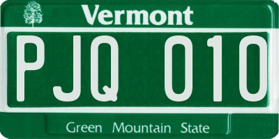 VT license plate PJQ010