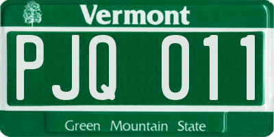 VT license plate PJQ011