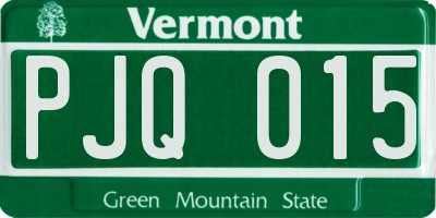 VT license plate PJQ015