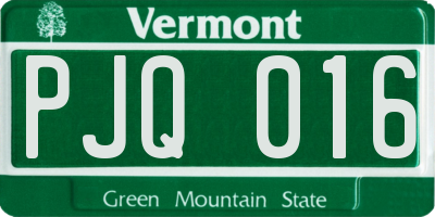 VT license plate PJQ016