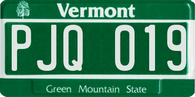 VT license plate PJQ019