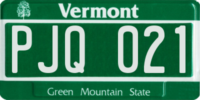 VT license plate PJQ021