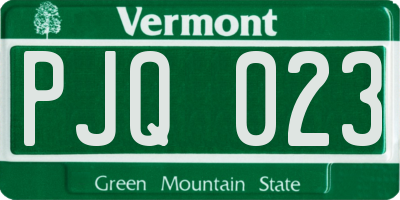 VT license plate PJQ023