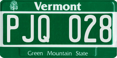 VT license plate PJQ028