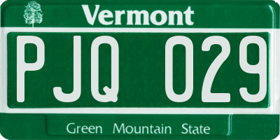 VT license plate PJQ029