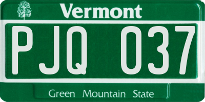 VT license plate PJQ037