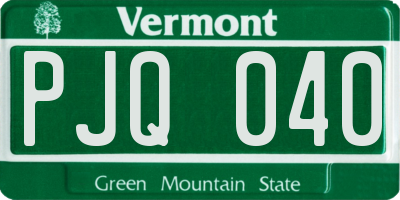 VT license plate PJQ040