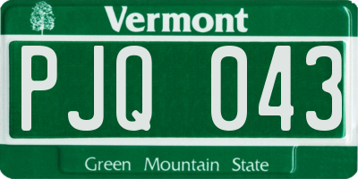 VT license plate PJQ043
