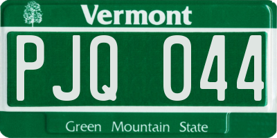 VT license plate PJQ044