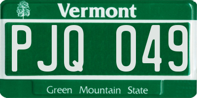 VT license plate PJQ049