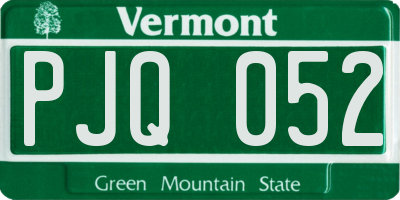 VT license plate PJQ052