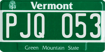 VT license plate PJQ053