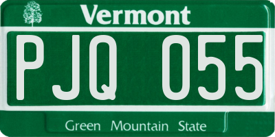 VT license plate PJQ055