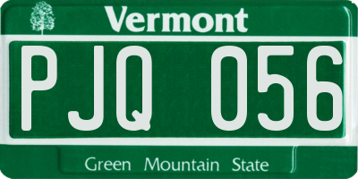 VT license plate PJQ056