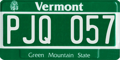 VT license plate PJQ057