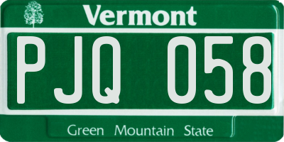 VT license plate PJQ058