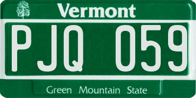 VT license plate PJQ059