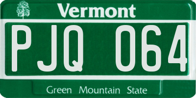 VT license plate PJQ064