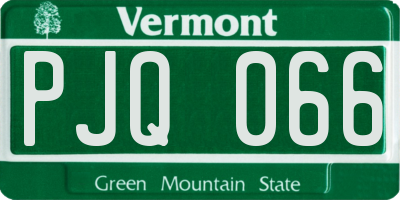 VT license plate PJQ066