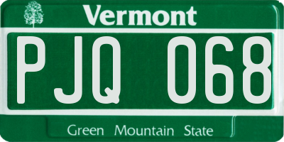 VT license plate PJQ068