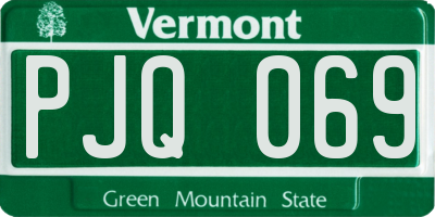 VT license plate PJQ069