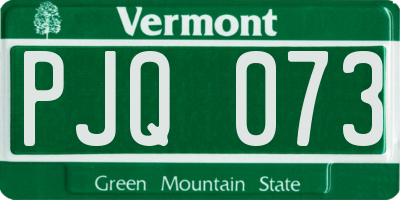 VT license plate PJQ073