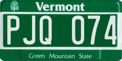VT license plate PJQ074