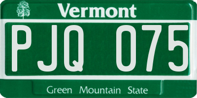 VT license plate PJQ075
