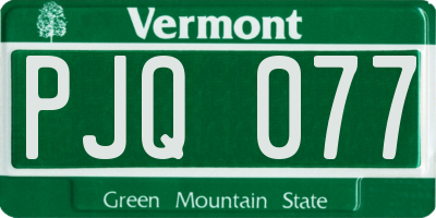 VT license plate PJQ077