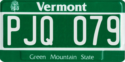 VT license plate PJQ079