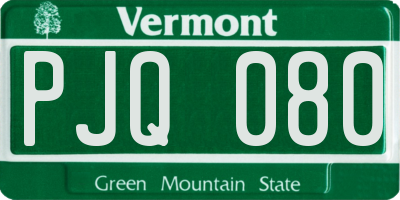 VT license plate PJQ080