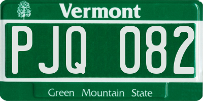 VT license plate PJQ082