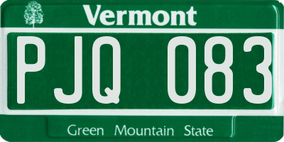 VT license plate PJQ083