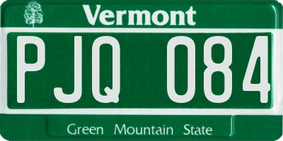 VT license plate PJQ084