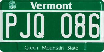 VT license plate PJQ086
