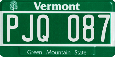 VT license plate PJQ087
