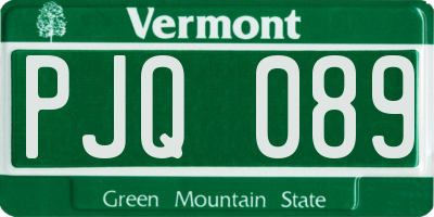 VT license plate PJQ089
