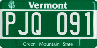 VT license plate PJQ091
