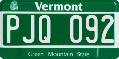 VT license plate PJQ092