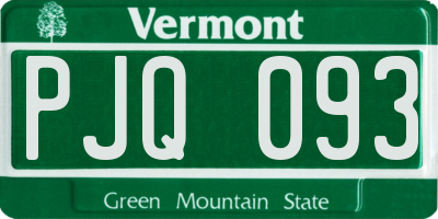VT license plate PJQ093